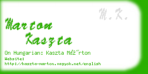 marton kaszta business card